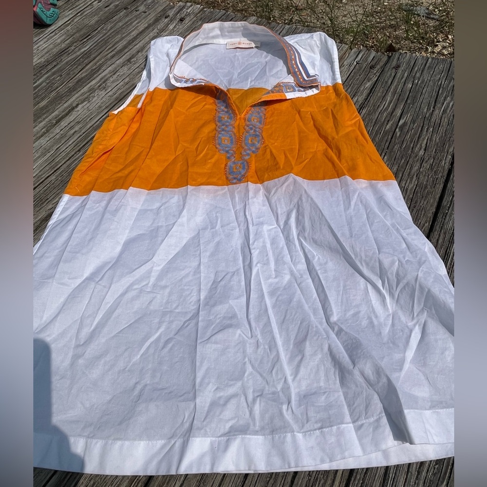 Orange and White Sleeveless TUNIC TORY BURCH, sz 4, never worn